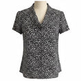 Load image into Gallery viewer, Saint Laurent Black / White Heart Print Short Sleeved Silk Blouse