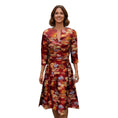 Load image into Gallery viewer, Oscar de la Renta Burgundy Multi Jacquard Cocktail Dress