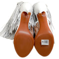 Load image into Gallery viewer, Alaia White Leather Maxi Fringe Sandals with Ankle Strap