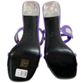Load image into Gallery viewer, Valentino Purple Patent Leather Chain Open Toe Sandals