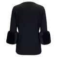 Load image into Gallery viewer, Michael Kors Collection Black Mink Cuffed Cashmere Pullover Sweater