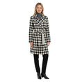 Load image into Gallery viewer, Theory Black / Ivory Belted Overlay Whistler Double Face Wool Coat
