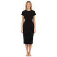 Load image into Gallery viewer, Victoria Beckham Black Short Sleeved Crepe Midi Dress with Zip Back