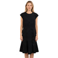 Load image into Gallery viewer, Akris Punto Black Mesh Tulle Dot Jersey Stretch Dress with Flared Hem