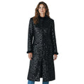Load image into Gallery viewer, Andrew Gn Black Sequined Mid Length Tweed Coat with Mink Fur Trim