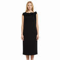Load image into Gallery viewer, Salvatore Ferragamo Black Bow Detailed Sleeveless Crepe Midi Dress