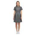 Load image into Gallery viewer, Dorothee Schumacher Grey Short Sleeved Flared Wool Dress with Cut Out Detail