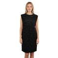Load image into Gallery viewer, Saint Laurent Black Crystal Embellished Sleeveless Wool Midi Dress