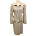 Load image into Gallery viewer, Oscar de la Renta Vintage Beige Cashmere Tweed Jacket and Skirt Suit Set