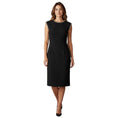 Load image into Gallery viewer, Elizabeth Kennedy Black Pearl Embellished Crepe Midi Cocktail Dress
