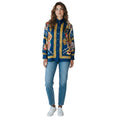 Load image into Gallery viewer, Gucci Navy Blue Multi Garden Collection Print Silk Blouse