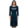 Load image into Gallery viewer, Alaia Slate Blue Zig Zag Mesh Detailed Viscose Knit Midi Dress