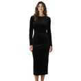 Load image into Gallery viewer, Toteme Black Twisted Velvet Dress