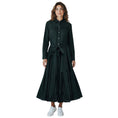 Load image into Gallery viewer, Co Black Long Sleeved Drawstring Hem Button Front Long Shirtdress with Belt