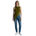 Load image into Gallery viewer, Mugler Khaki Green Asymmetric Sleeveless Crepe Top