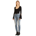 Load image into Gallery viewer, Mugler Black Long Sleeved Scoop Neck Jersey Bodysuit with Slits