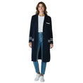 Load image into Gallery viewer, Kiton Navy Blue / White Grosgrain Stripe Trimmed Mid Length Cashmere Coat
