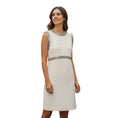 Load image into Gallery viewer, Celine Ivory / Silver Bead Embellished Sleeveless Wool Shift Dress