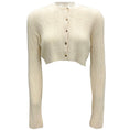 Load image into Gallery viewer, Khaite Ivory Cropped Cashmere Knit Cardigan Sweater