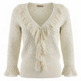 Load image into Gallery viewer, Michael Kors Collection White Soutache Stretch Viscose Top With Hand Knit Crochet Trim