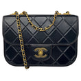 Load image into Gallery viewer, Chanel Black / Burgundy Trimmed Quilted Leather Single Flap Handbag with Aged Gold Hardware