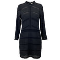 Load image into Gallery viewer, Ulla Johnson Black Noir Pleated Silk Chiffon and Sheer Lace Kitty Dress