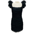Load image into Gallery viewer, Alexandre Vauthier Black Ruffled Polka Dot Mesh Tulle Mini Cocktail Bustier Dress