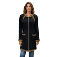 Load image into Gallery viewer, Chanel Black / Gold Metallic Paris Shanghai 2010 Braided Trim Full Zip Wool Dress