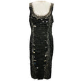 Load image into Gallery viewer, Carolina Herrera Anthracite Sequin Embellished Pleated Cocktail Dress