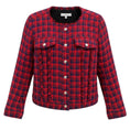 Load image into Gallery viewer, Iro Red / Blue Quilombe Metallic Frayed Tweed Blazer Jacket