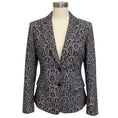 Load image into Gallery viewer, Ikram Navy Blue / Ivory Ikat Jacquard Two Button Blazer Jacket