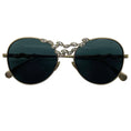 Load image into Gallery viewer, Chanel Gold Crystal Embellished Pilot Sunglasses
