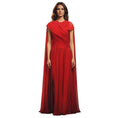 Load image into Gallery viewer, Costarellos Red Seva Gathered Silk Georgette Gown / Formal Dress