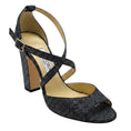 Load image into Gallery viewer, Jimmy Choo Black / White Woven Cross Strap Sandals