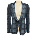 Load image into Gallery viewer, Armani Collezioni Light Blue / Black Striped Metallic Glitter Jacket
