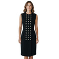 Load image into Gallery viewer, Balenciaga Black / Silver / Gold Button Detail Sleeveless Cocktail Dress