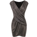 Load image into Gallery viewer, Balmain Silver Metallic Embellished Cocktail Dress