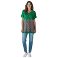 Load image into Gallery viewer, Etro Green / Pink Short Sleeved V-Neck Cotton Knit Sweater
