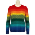 Load image into Gallery viewer, The Elder Statesman Rainbow Multicolor Multi Striped Cashmere Knit Crewneck Pullover Sweater