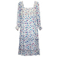 Load image into Gallery viewer, LoveShackFancy White / Blue / Pink Multi Floral Printed Smocked Long Sleeved Cotton Midi Dress
