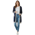 Load image into Gallery viewer, Chanel RARE Navy Biarritz Deauville Venise CC Logo Button Cashmere Knit Long Cardigan Sweater