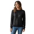 Load image into Gallery viewer, Michael Kors Collection Midnight Striped Sequined Merino Wool Sweater