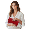 Load image into Gallery viewer, Prada Red Saffiano Leather Clutch Bag