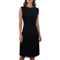 Load image into Gallery viewer, Alaia Black Sleeveless Pleated Shimmer Knit Flared Dress