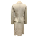 Load image into Gallery viewer, Oscar de la Renta Vintage Beige Cashmere Tweed Jacket and Skirt Suit Set
