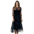 Load image into Gallery viewer, Carolina Herrera Navy Embellished Tulle Midi Gown