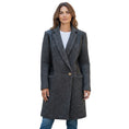 Load image into Gallery viewer, Sandro Black / White Tweed and Leather Trench Coat