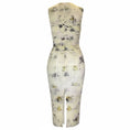 Load image into Gallery viewer, Jason Wu Collection Ivory Multi Printed Pleated Sleeveless Chiffon Midi Dress