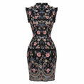 Load image into Gallery viewer, Needle & Thread Black Multi Floral Embroidered Mini Whisper Prom Dress