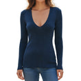 Load image into Gallery viewer, Proenza Schouler Blue Melange Rib V-Neck Top
